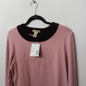 Beachamel pullover long sleeved top  large blush color NWT